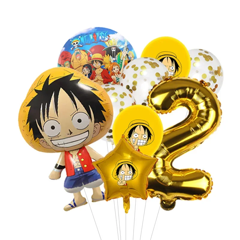 Anpassbarer One Piece Ballon-Bouquet Luffy Folienballon mit optionaler Altersauswahl für Jungen Anime-Geburtstag – Detail 12