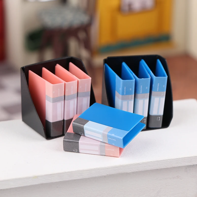 1 Set Mini Writing Board Clip Notebook File Folder Stationery Board Toys Office Desk Simulation Folder Model Dollhouse Parts