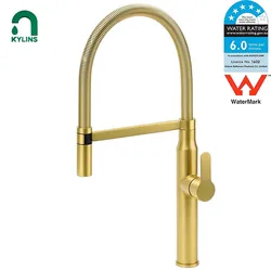 KYLINS Pull Out Single Lever Faucet Kitchen Faucets Brushed Gold Sink Tap Tapware Water Mixer Faucet for Kitchen Sinks Taps