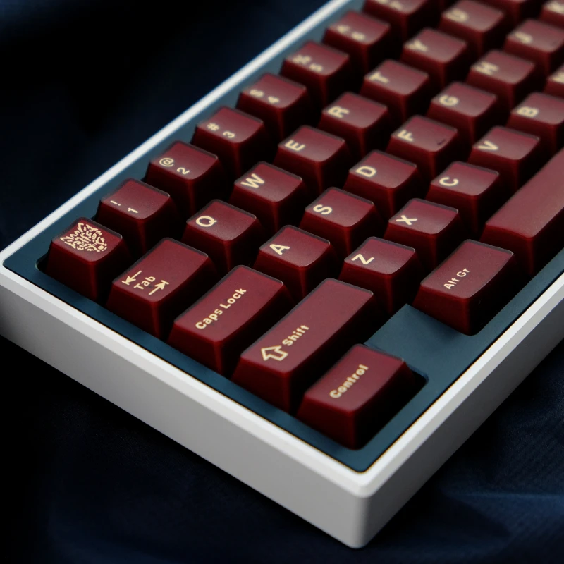 Vinho vermelho temático Keycaps Set, Altura de fábrica original, ABS Vintage teclado mecânico, Keycap Acessórios, Pyga (sem área Pad)