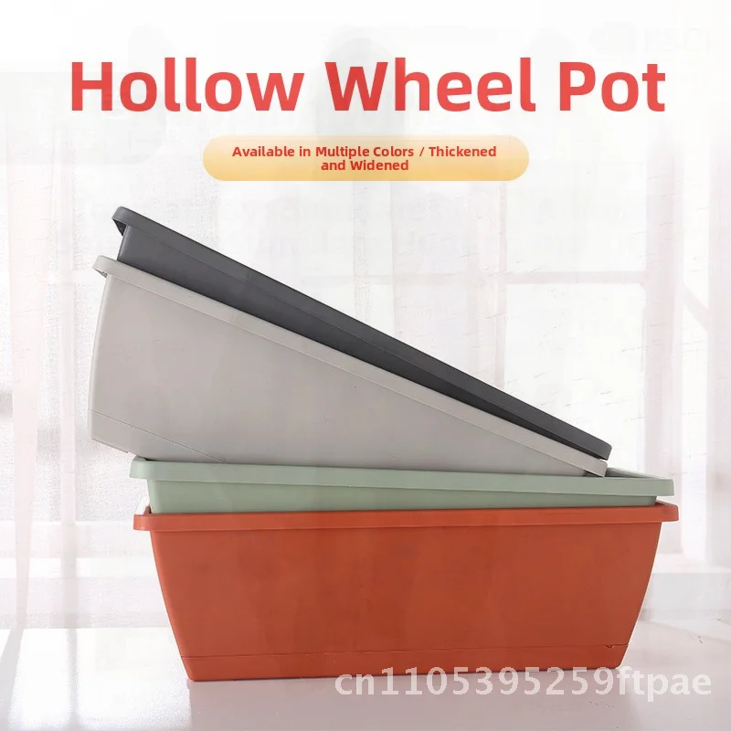 Hollen Large Vegetable Pot for Balcony Thickened Plastic Flower Planting Box Breathable Durable Pastoral Simplicity Style Home