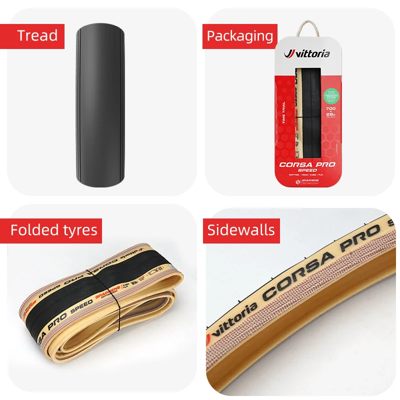 إطار طريق للدراجة Vittoria Corsa Pro Speed 700 x 26/28/29 نوع السباق الاحترافي TT & Riathlon بدون أنابيب 320TPI #3