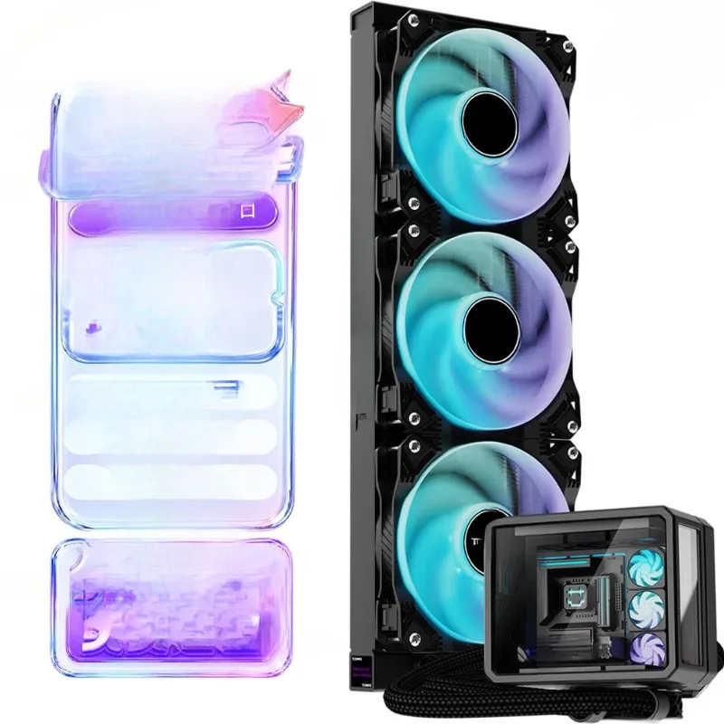 360 black, integrated CPU water-cooled radiator, micro-landscape large cold head thickened cold exhaust fan ARGB