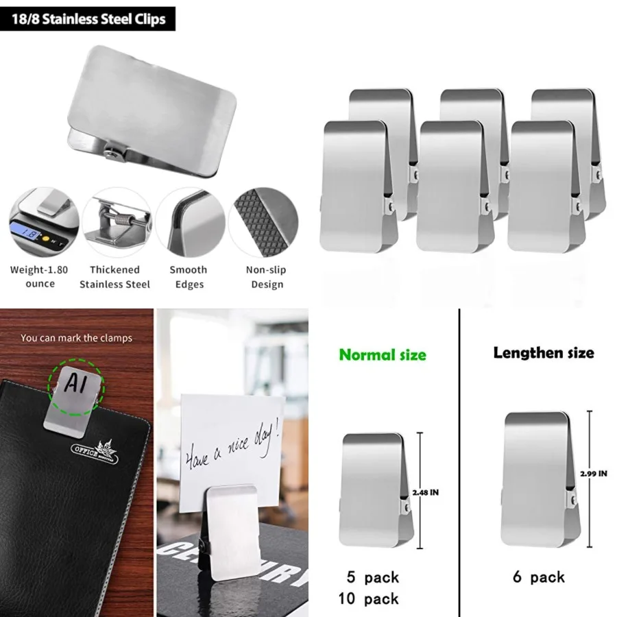 

Stainless Steel Chip Clips, Long Heavy Duty Chip Clip for Record Text, DIY Clips for Office Kitchen School, for Paper/Food/Phot