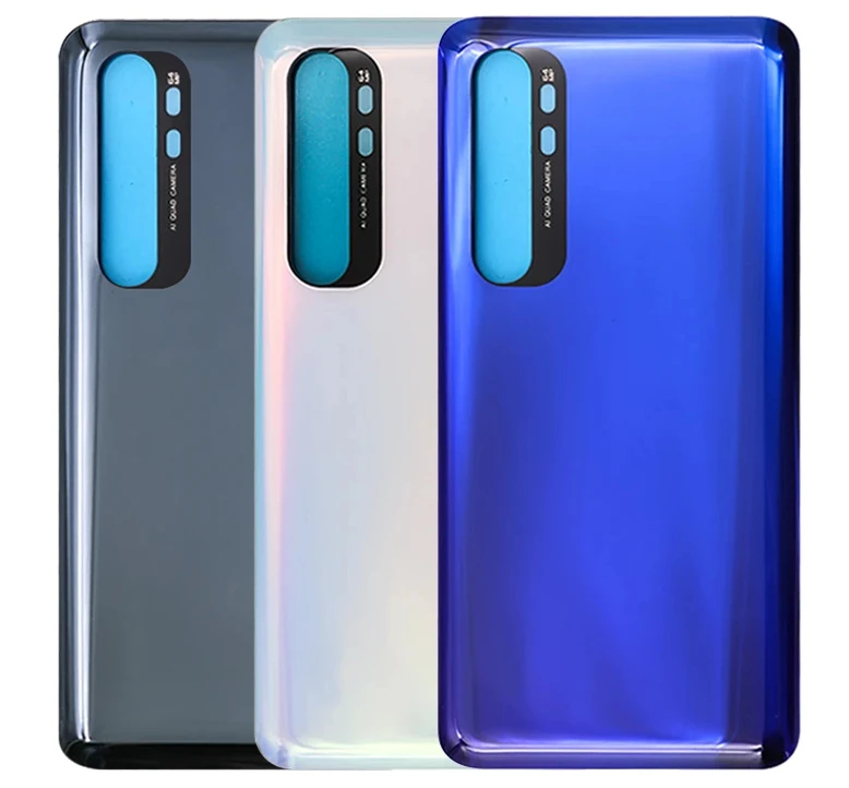 For Xiaomi Note 10 lite battery Back Cover 3D Glass Panel Rear Door Housing Case Adhesive