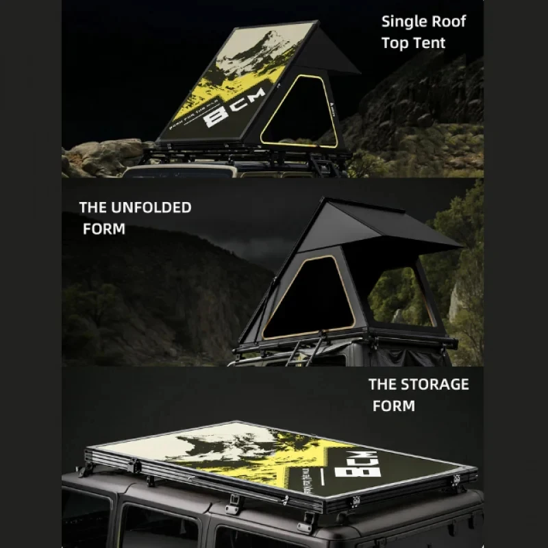 Factory Hot Sale-High Quality Waterproof Slim Hard Carbon Fiber Aluminum Car Roof Top Tent Fit Outdoor Camping