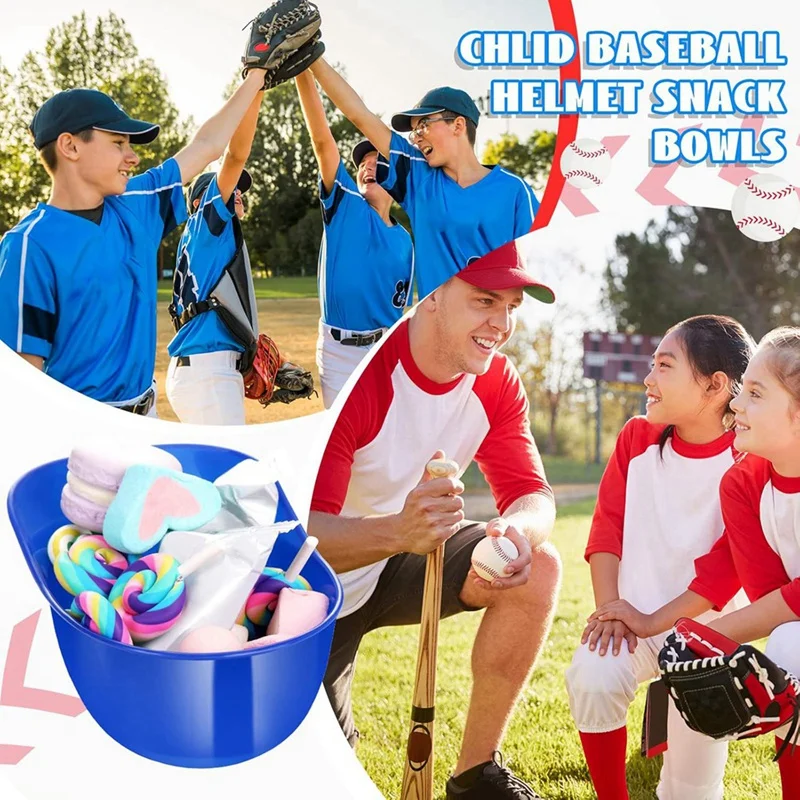 Baseball Helmet Ice Cream Snack Bowl 8 Oz Mini Baseball Cap Bowls Kids Helmet Chip Bowl Ice Cream Sundae Helmets 8 Pack