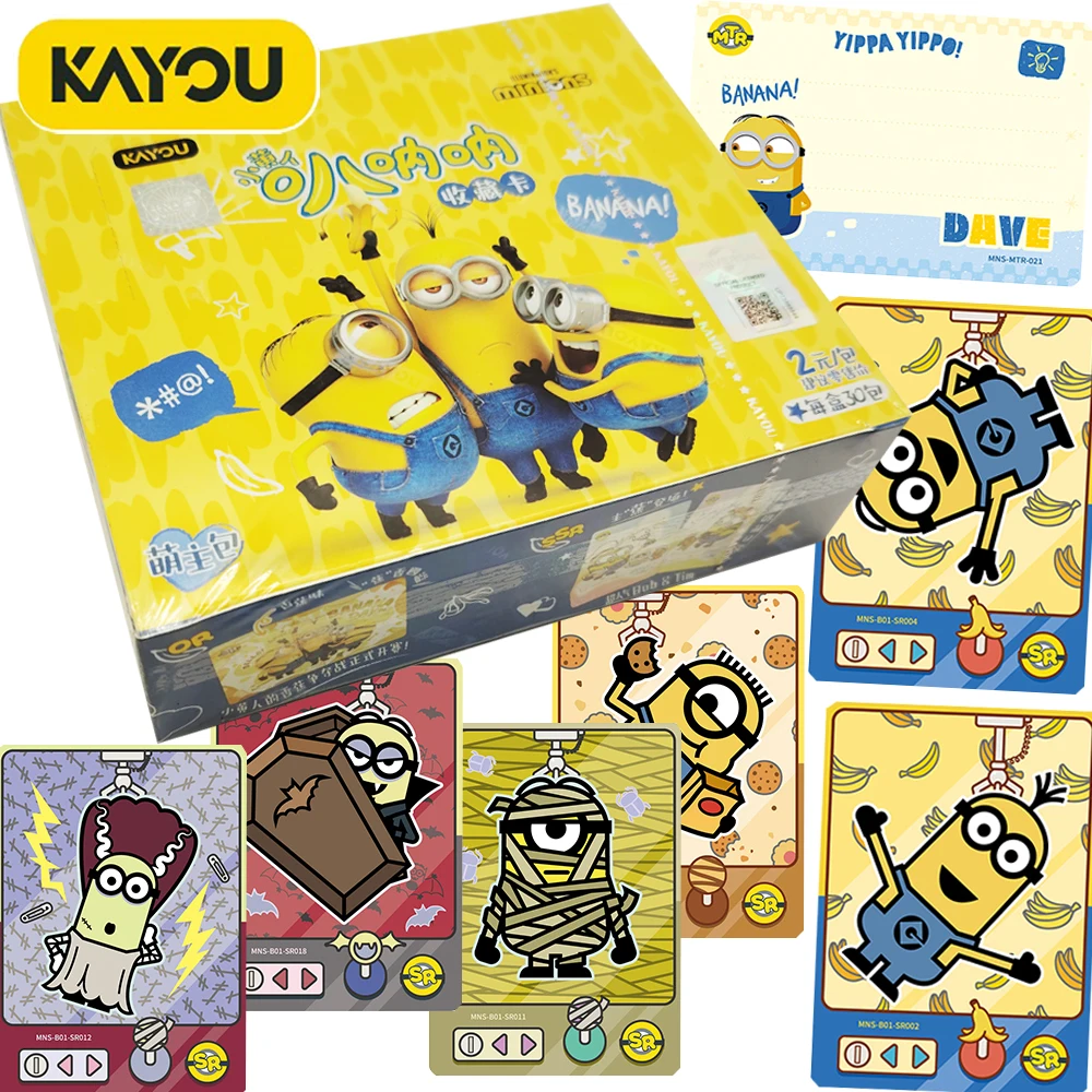 

Original Kayou Minions Collection Cards Cute Cartoon Figure Animated Movie Peripheral Rare Cards Children's Favorite Toys Gifts