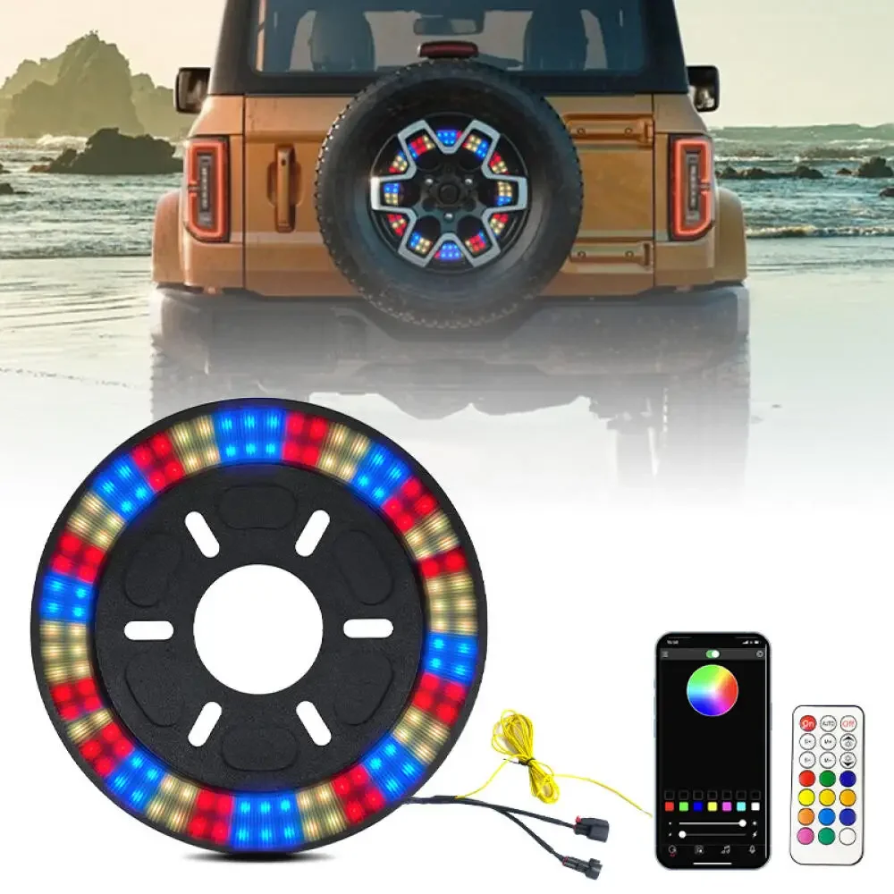 

RGB Spare 3rd Brake Light LED Tire Wheel For Ford Bronco 2021-2024 3Rd Third Brake Tail Light High Mount Brake Light