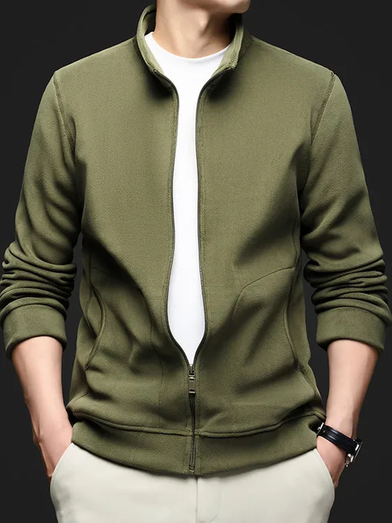 

Теплый мужской повседневный длинный кардиган Fce Jaet с воротником-стойкой, открытый кардиган из полиэстера, осенний сезон 2022, простой Sle