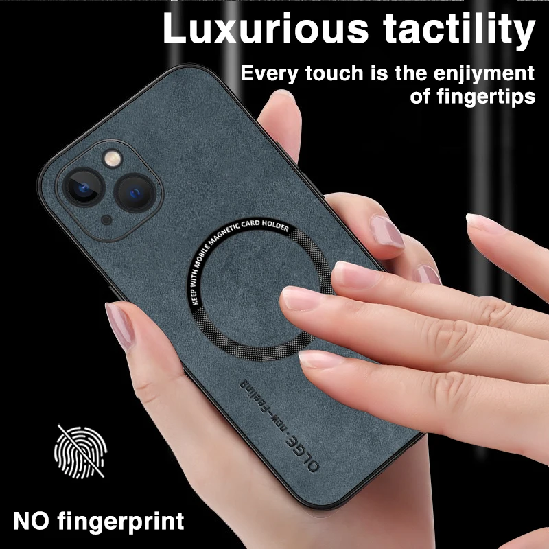 Tipo magnético de pele de carneiro para iPhone, 13, 6.1 ", à prova de choque, macio, TPU, 13pro, 13promax, tampa traseira do telefone, homens, mulheres