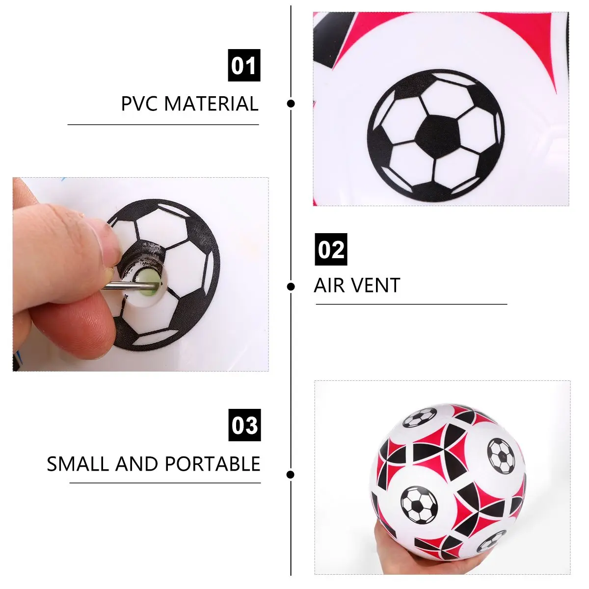 

Funny 8.5 Inch Red Inflatable Beach For Children Soccer Football PVC Toy Gift