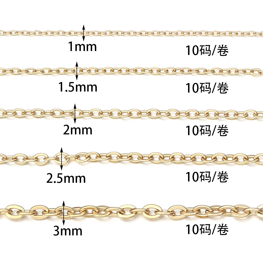 10Yards/Roll Stainless Steel Chain Metal Cross Link Chain For Jewelry Making DIY Handmade Bracelet Necklace Accessories Findings