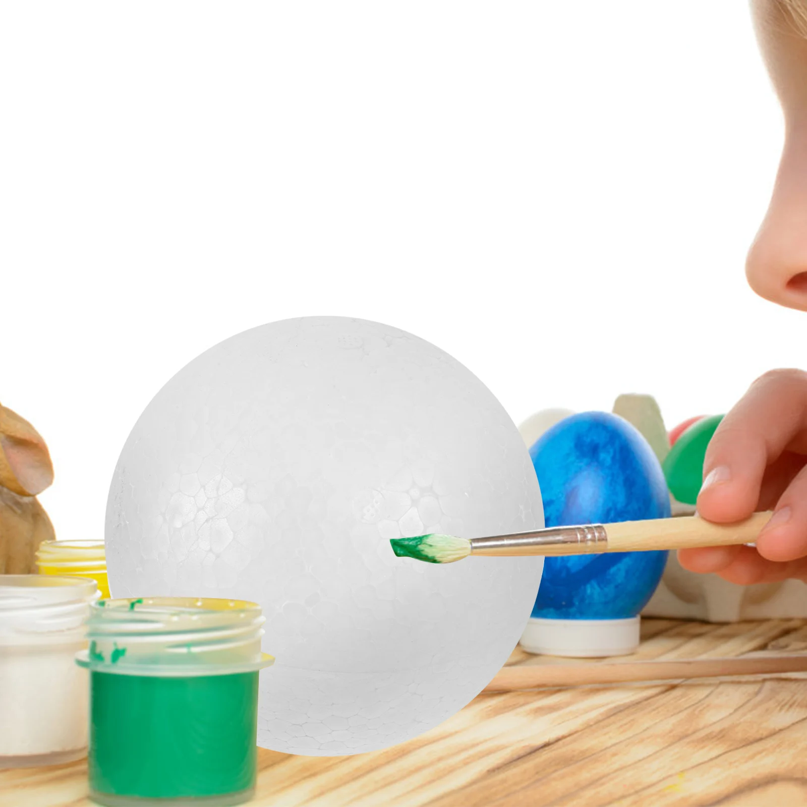

6pcs White Polystyrene Balls Smooth Craft Balls For Diy Art Projects School Supplies Holiday Christmas Decoration