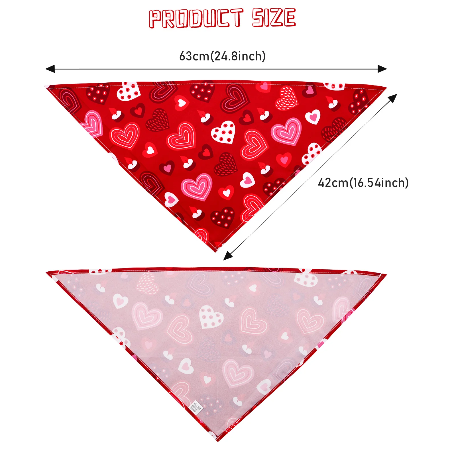 30PCS Heart Print Dog Bibs Valentine's Day Adjustable Dog Bandanas Pet Scarf For Dogs and Cats Spring Pet Dog Scarf Supplies view 2