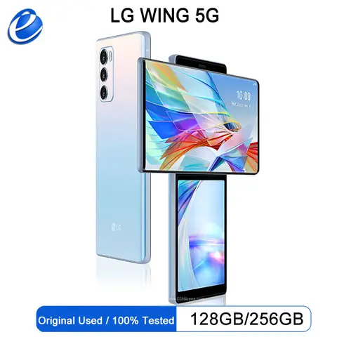 LG WING 5G Original Unlocked Mobile phone F100N US Version 4G LTE Cell Phone 6.8'' 8GB RAM 128GB/256GB ROM Android LG WING F100