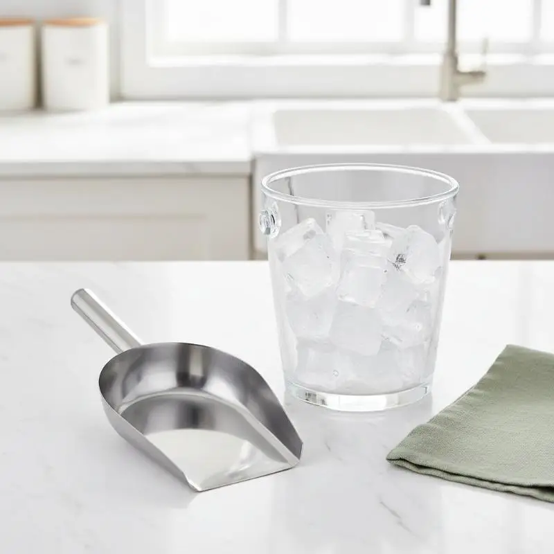 Stainless Steel Ice Shovel Multifunctional Non-Toxic Durable Scoop for Coffee Beans Flour Cafe Bar Kitchen Accessories