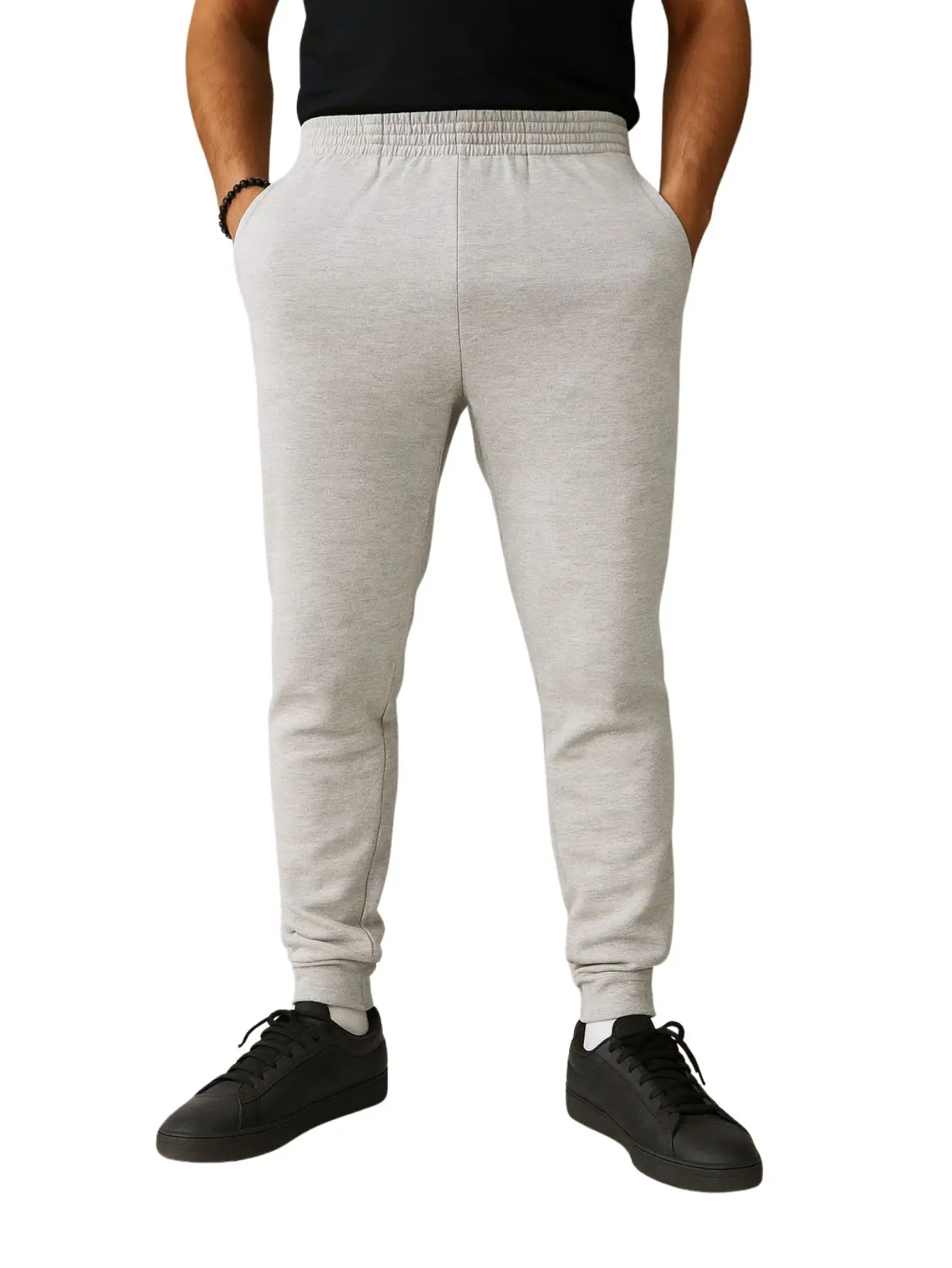 Calça de Moletom Masculina Jogger Cinza com Bolso