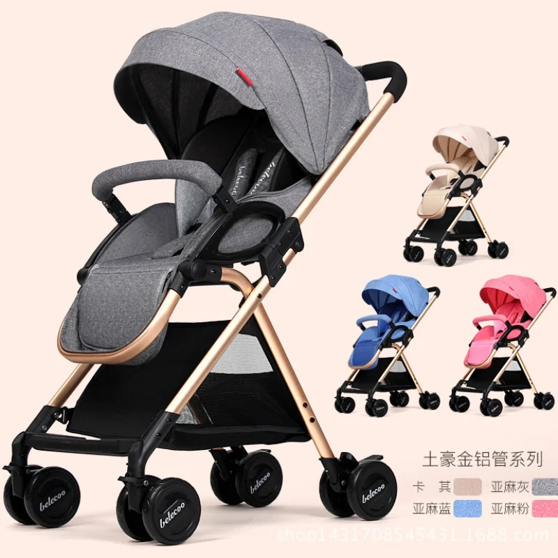 Baby Stroller Can Sit and Lie Down Light Folding Shock Absorber Small BB Parachute 0-3 Years Old