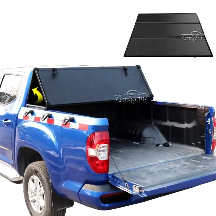 

Benext Aluminum Alloy Hard Tri-Fold Tonneau Cover JAC Frison T6/T8 Pickup Truck Bed Cover Double Cab