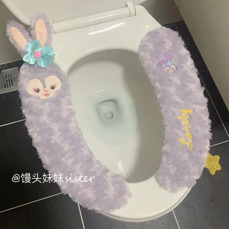 Disney Shelliemay Stellalou Zweiteiliges weiches Plüsch-Toilettensitzkissen Winter warm halten Haushaltswaren Toilette Mädchen Festival Geschenk