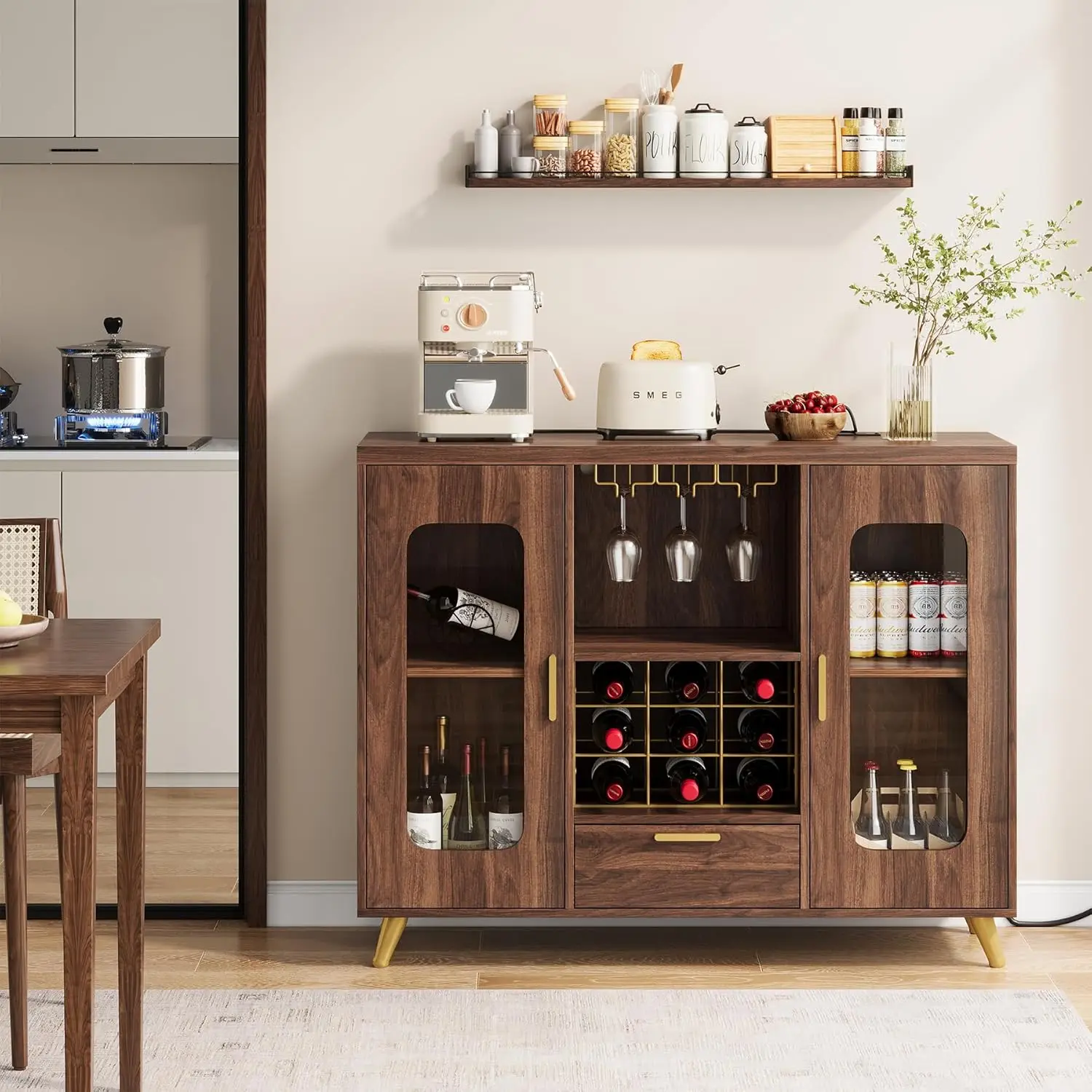 

Современный барный шкаф с розетками, кофейный бар-буфет с LED-подсветкой, винный шкаф в стиле фермерского дома, на заказ