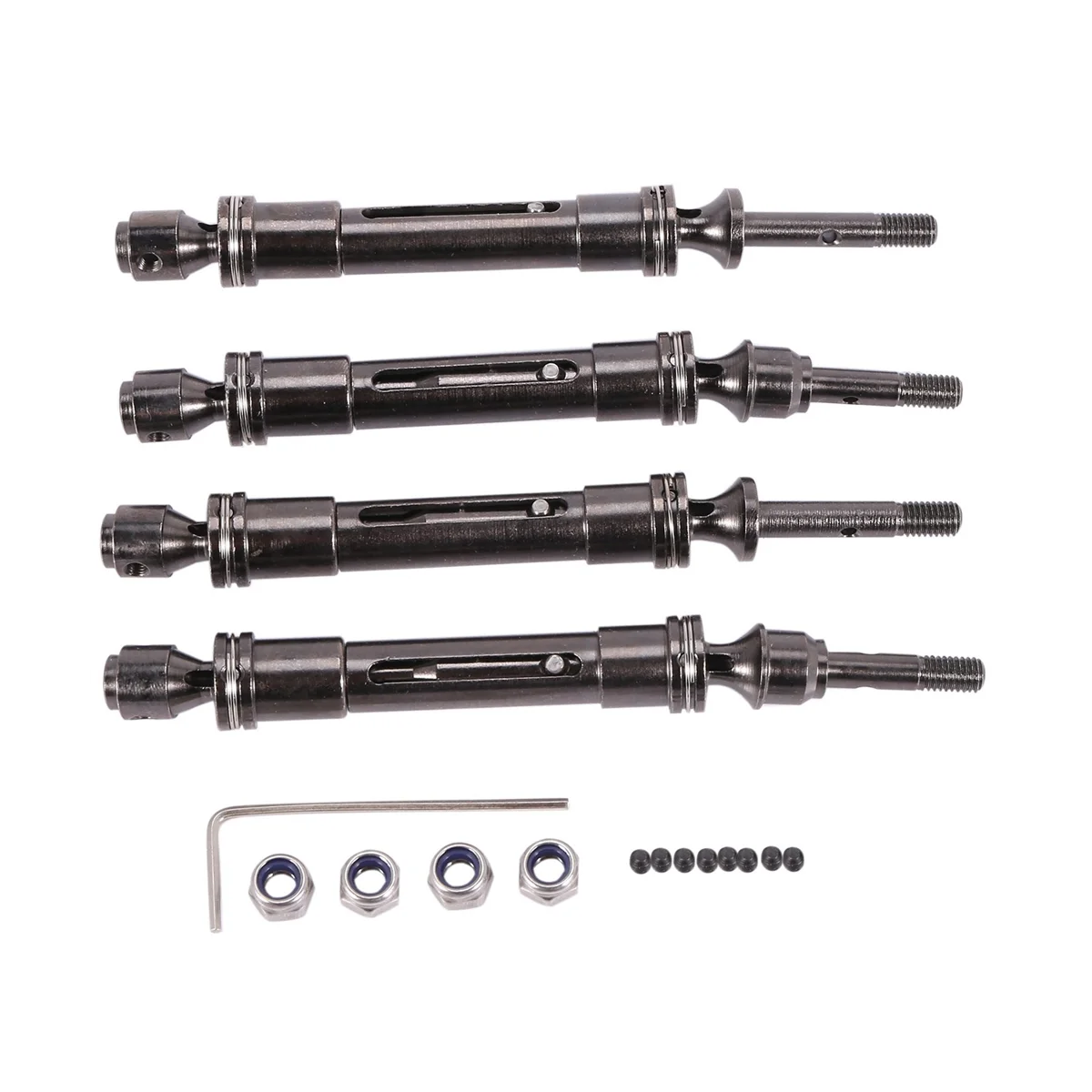 4Pcs Metal Front and Rear Drive Shaft CVD Driveshaft for 1/10 Slash Hoss Stampede VXL Upgrade Parts