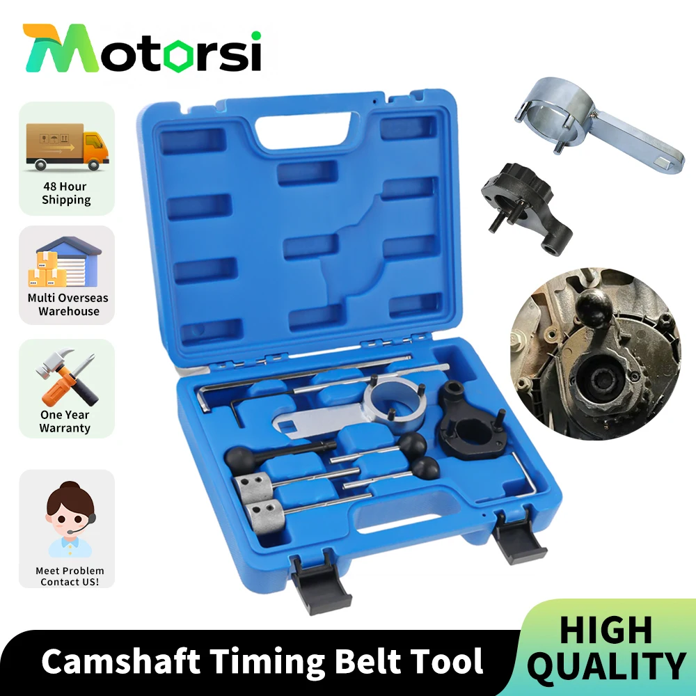 Kit d'outils de courroie de verrouillage de synchronisation d'arbre à cames Motorsi, outil de verrouillage d'arbre à cames de synchronisation de moteur pour moteur Diesel VAG Audi Skoda 1.6 2.0 TDI