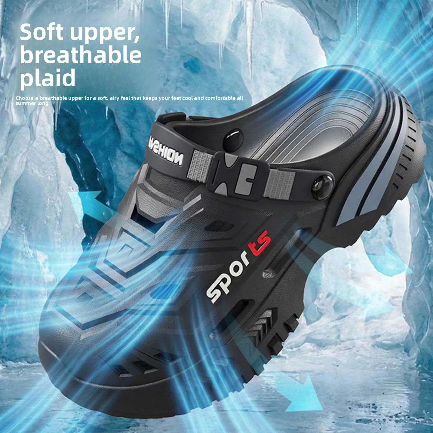 

Slippers, men's outdoor driving dual-use, summer beach hole shoes, men's office anti slip large toe cap sandals
