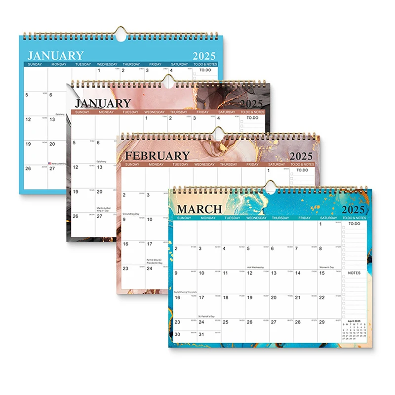 2025 Colorful Calendar Hanging Calendar 12 Months International Holiday Office Schedule Planning Desk Planner Office Supplies