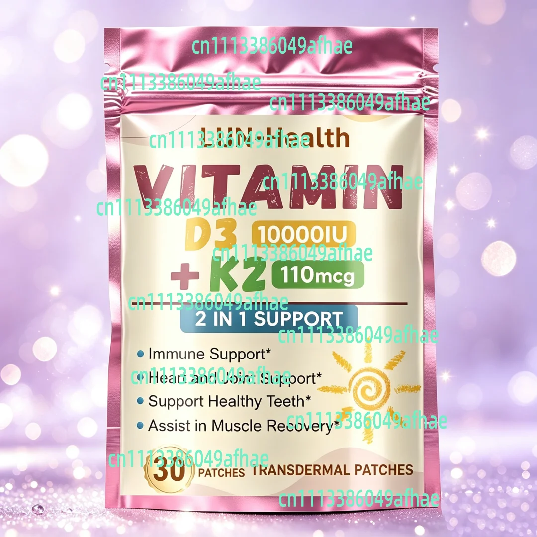 30 Patches Vitamin K2 D3 Transdermal Patches For Optimal Calcium Absorption Support Immune, Heart, Joint, Bone
