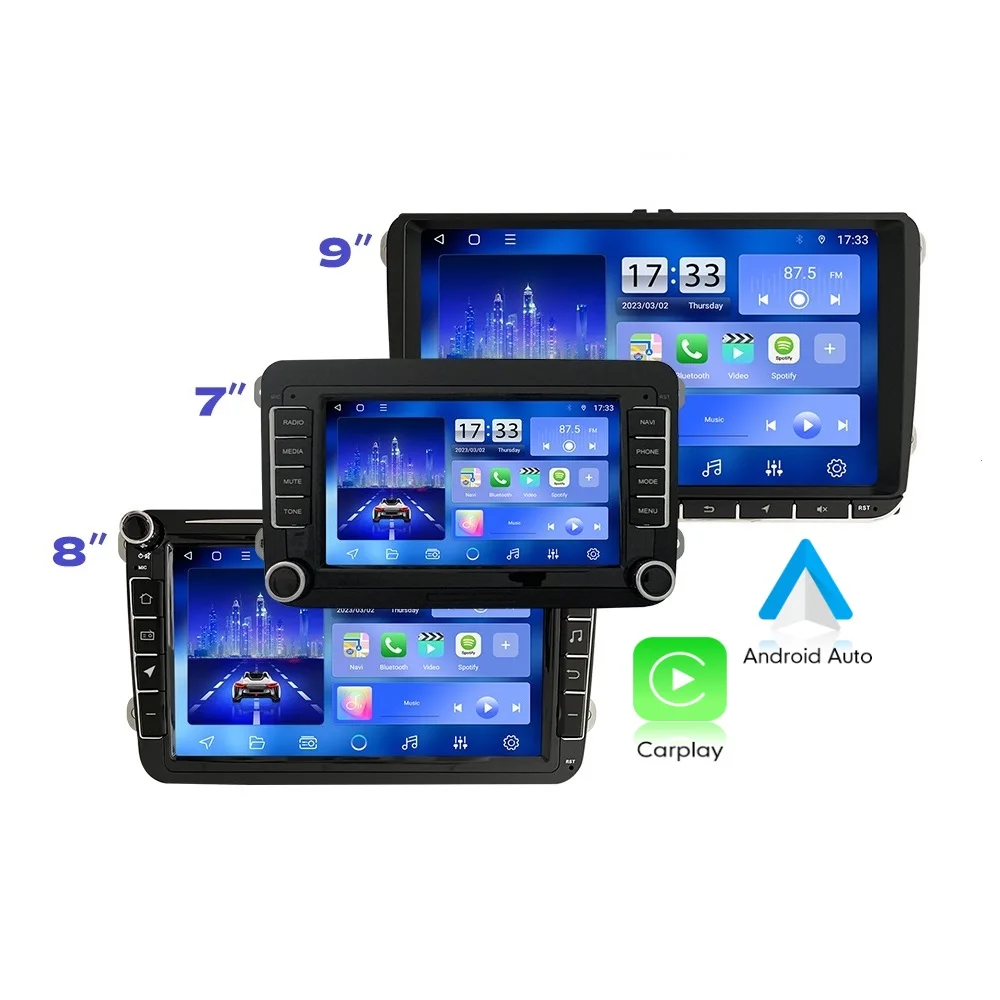 

7/8/9Inch 2Din Android Car Radio For VW Golf 5/Polo/Candy/Jetta/Touran/Passat/Skoda/Seat Car DVD Player Navigation Gps Carpaly