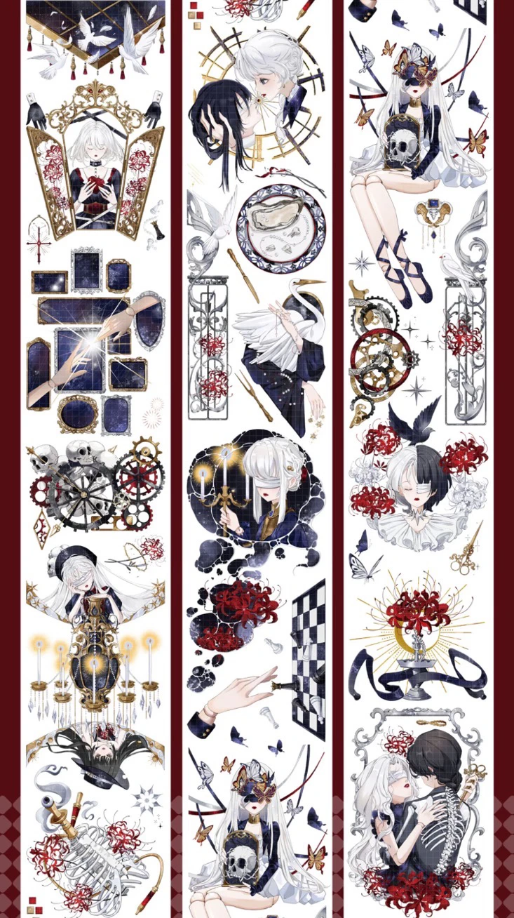 1 Loop Pet Washi Tape Sample Many Designs Wild Sunflower, Silent Corona, Pup of The Sands, Fallen Sacred Domain