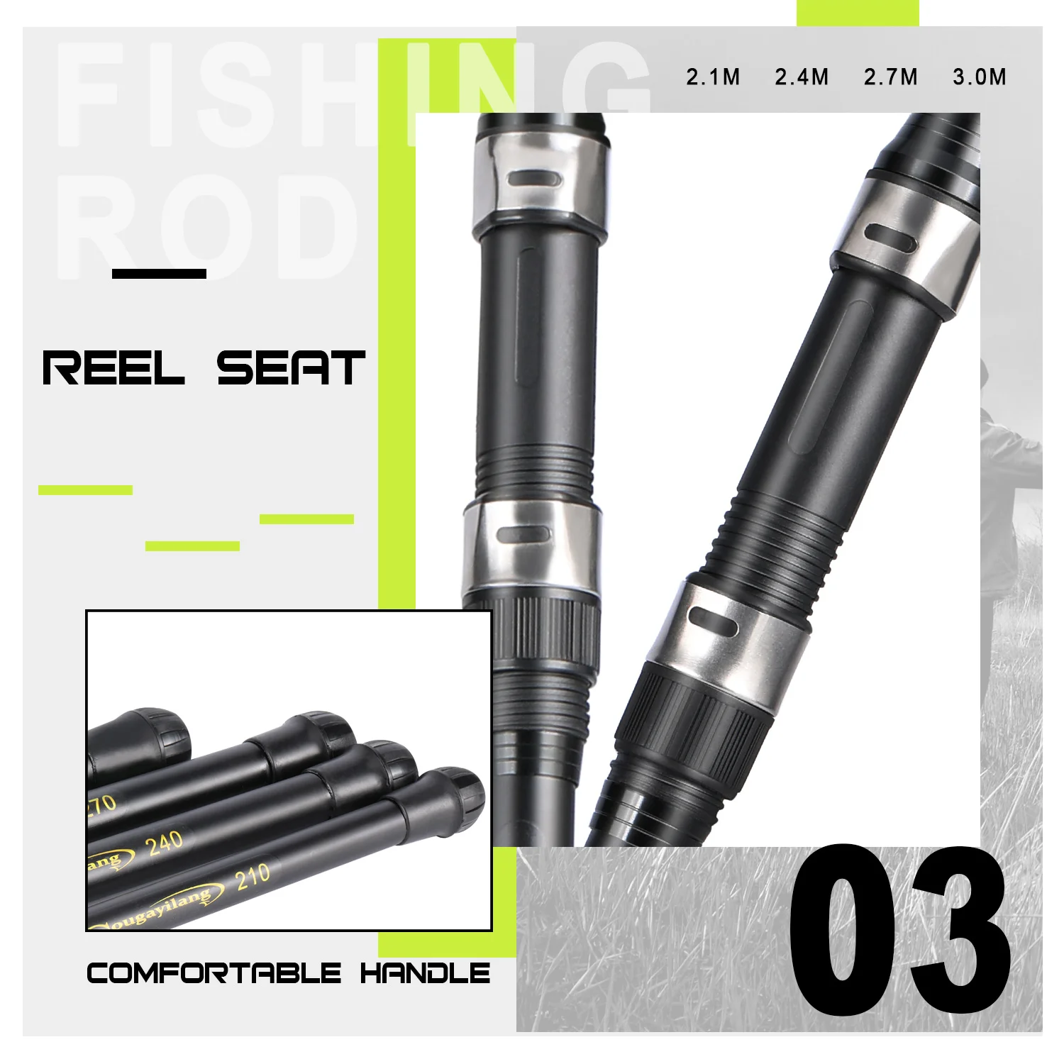 Sougayilang Fiberglass Telescopic Fishing Rod 2.1-3.0m Lightweight and Easy to Carry for Various Water Bodies Fishing Preference