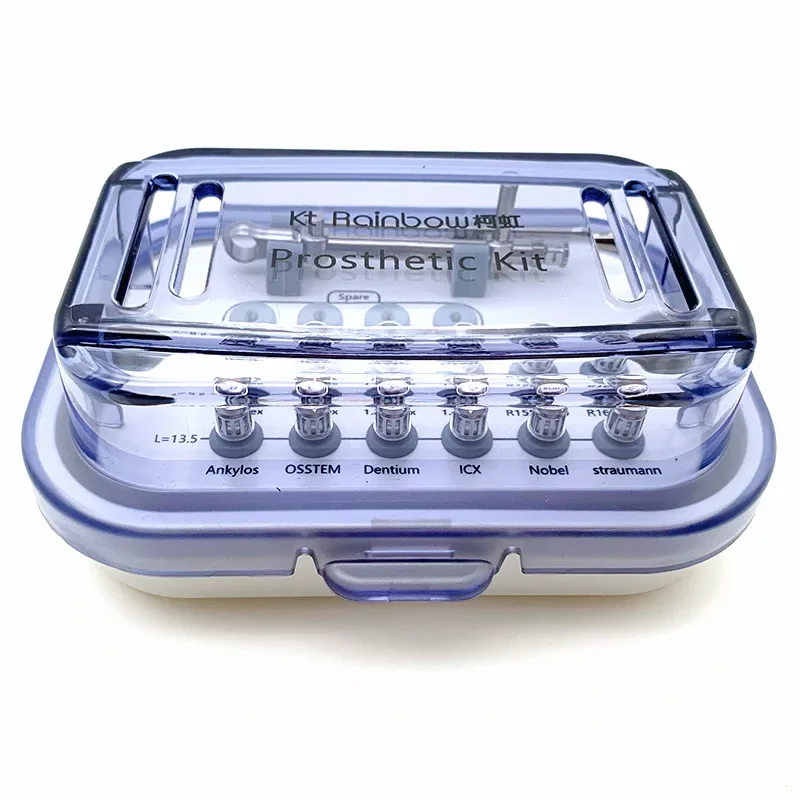 Conjunto completo de restauração de implante dentário, caixa de ferramentas universal, chave de torque universal oral, chave de fenda dental, chave de implante