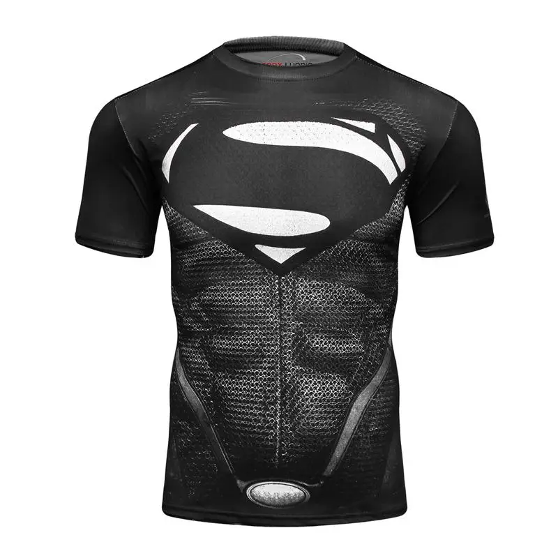 2022 Men Compression T-shirt Elasticity Fitness Tights Quick Dry Short Sleeve TShirt Summer Men Jogging Quick Dry Tee Top Clothi