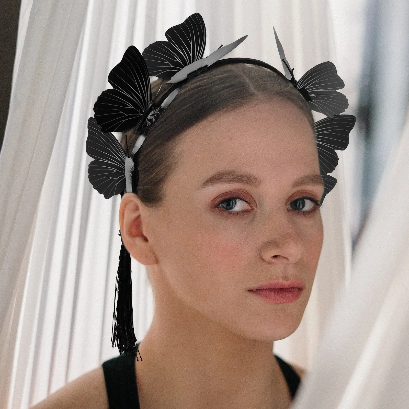 1Pcs Gothic Tassel Hair Hoop Women Headdress Lightweight Premium Comfortable for Masquerade Carnival Halloween Party Photo Shoot