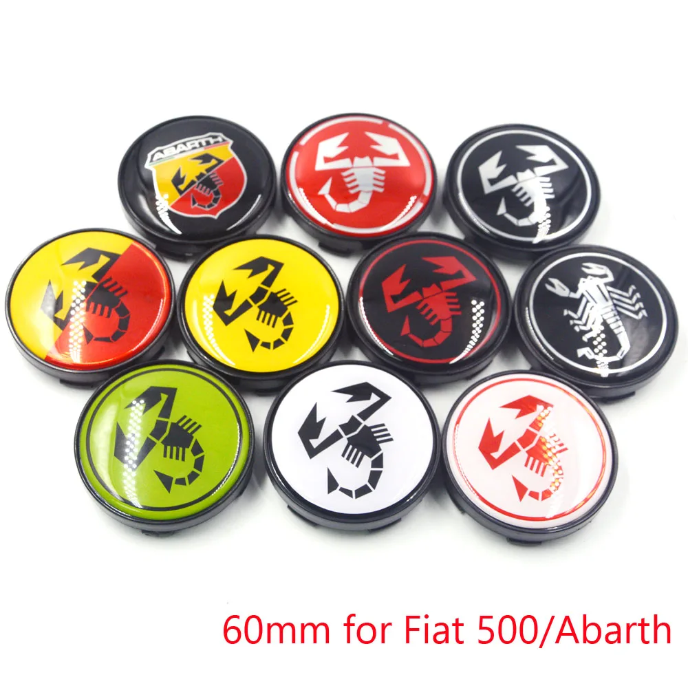 4pc/lot 60mm Without Logo Symbol Car Wheel Center Caps Hubs Caps Emblem Fit for Fiat 500 Abarth