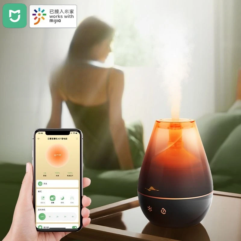 

Умный перезаряжаемый аромадиффузор. Маленький увлажнитель. Свет настроения в спальне. Подключенный к xiaomi Mi Home mijia.