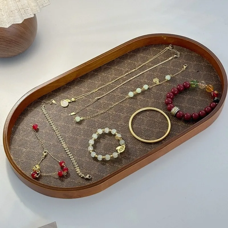 

Wooden Jewelry Display Tray Jeweler Bracelet Necklace Trays Decoration Jewellery Storage Tray Earrings Ring Organizer Trays