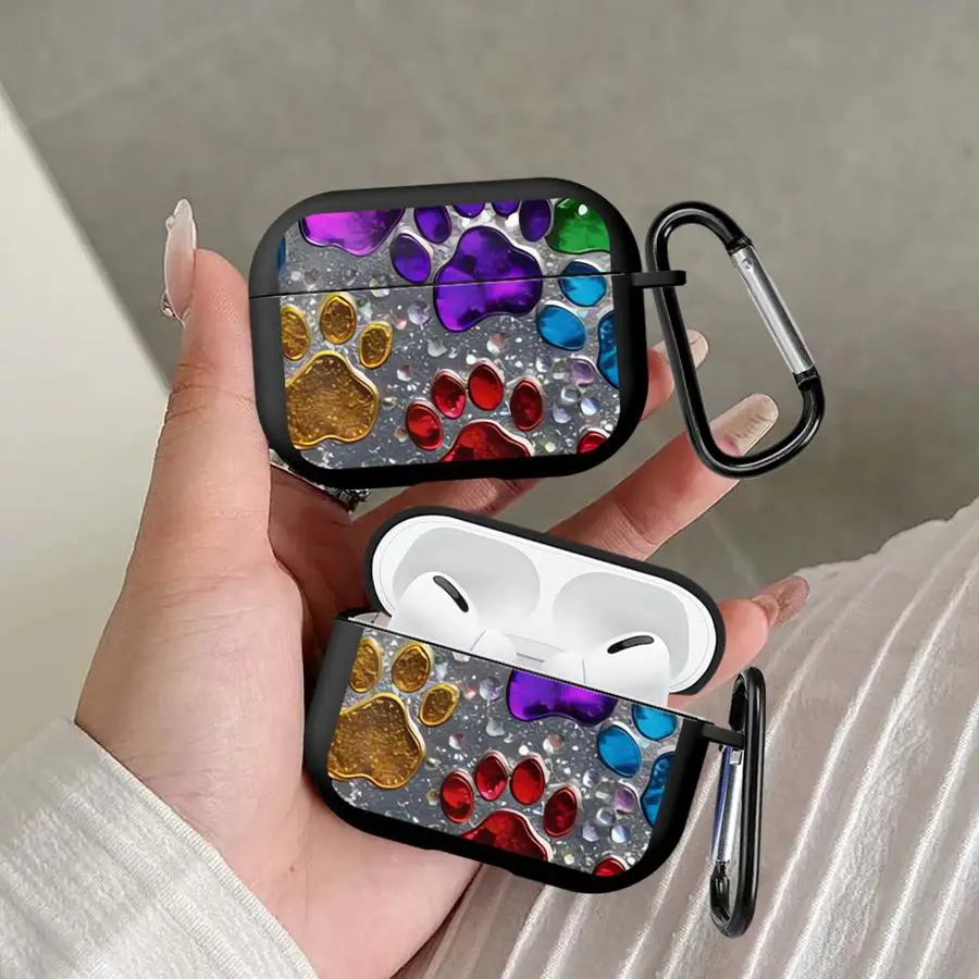 Case For Airpods 4 1 Pro 3 Pro3 2 Pro2 Earphone Cases Cover Rose Paw Print