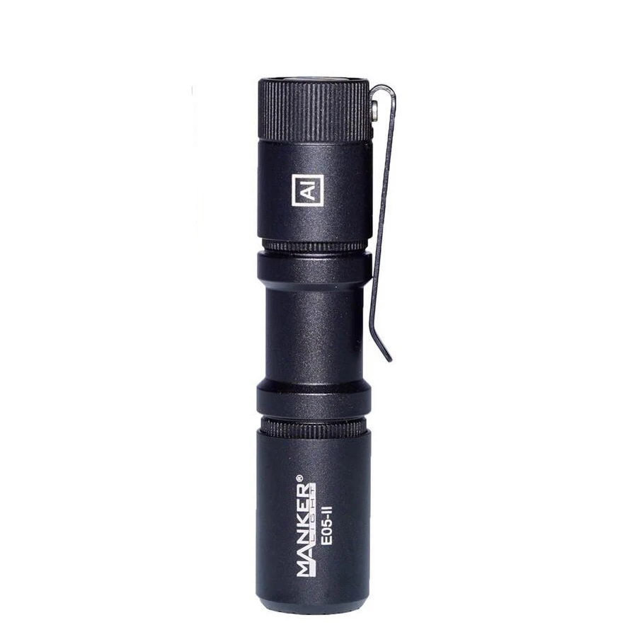 

Mankerlight E05 II MAX 1300 Lumens Mini Pocket Flashlight AA 14500 EDC Torch Black