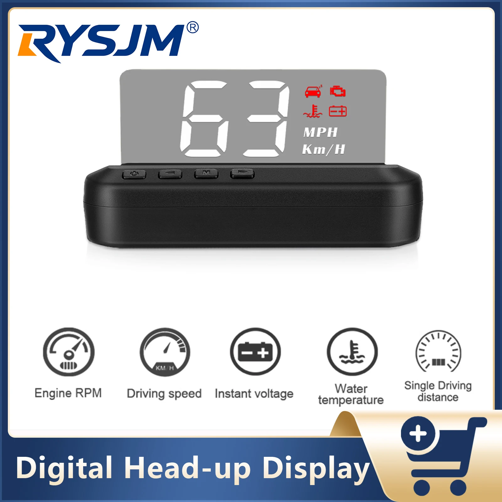 OBD2 C100 LCD Auto-Geschwindigkeitsmesser Windschutzscheiben-Projektor Digitaler Intelligenter Tachometer Kilometerzähler Drehzahlmesser Wassertemperaturanzeige Bordcomputer