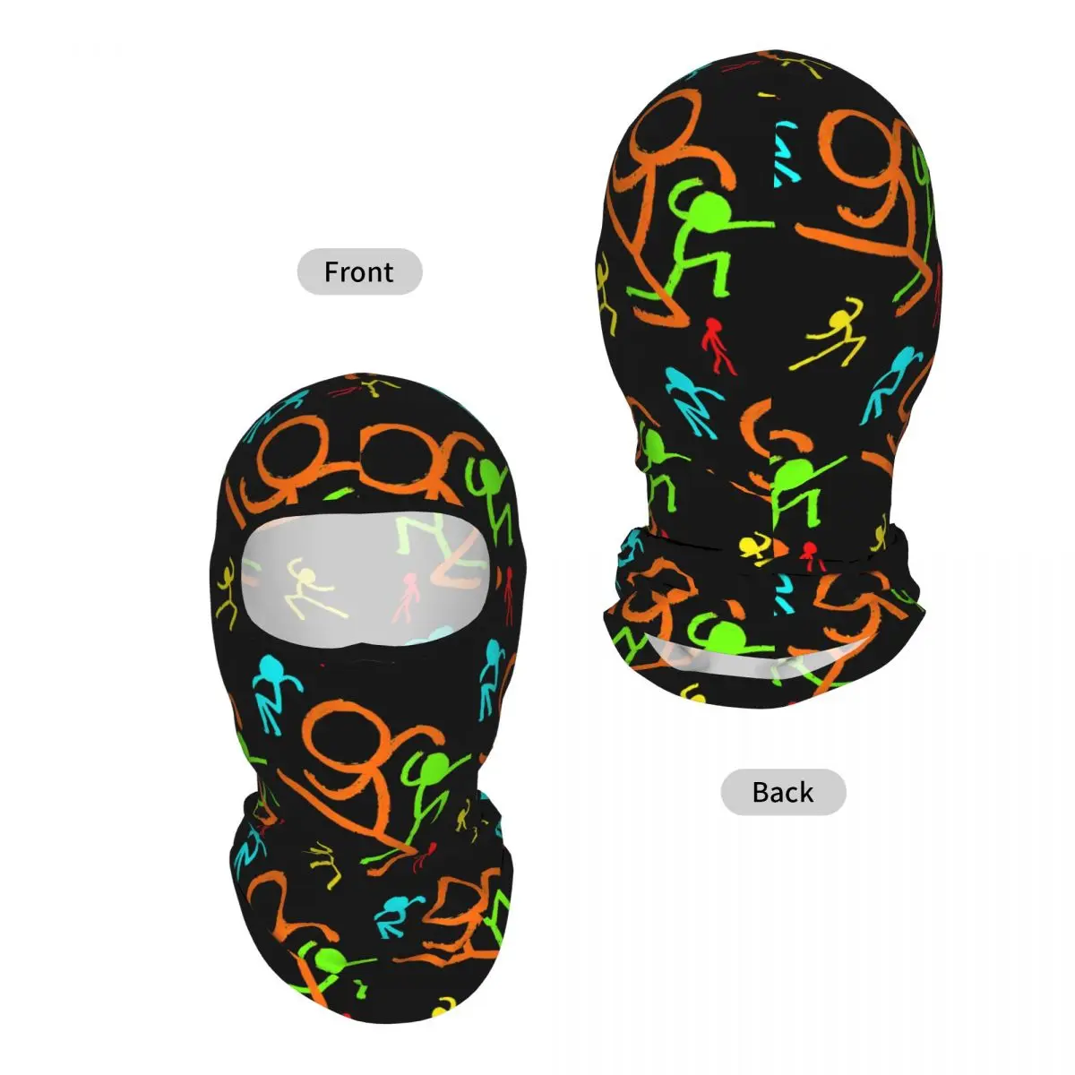 Alan Becker Five Stick Figures Breathable Thin Balaclava Full Face Mask Sun Protection Neck Gaiter For Motorcycle Fishing