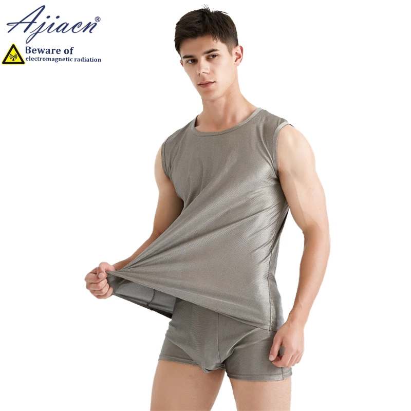 Anti-radiation 100% silver fiber knitted fabric women\'s underwear 5g communication base station EMF shielding men\'s underwear