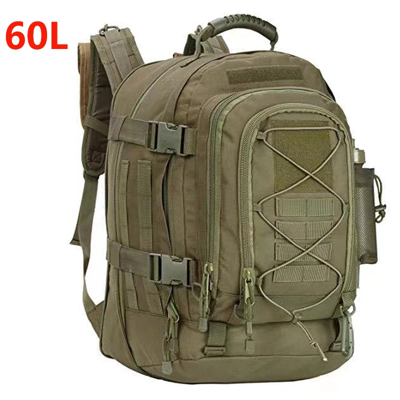 60L Tactical Backpack Expandable Backpacks Mochila Molle Army Camping Bag Waterproof Hiking Climbing Hunting 3D Assault Rucksack