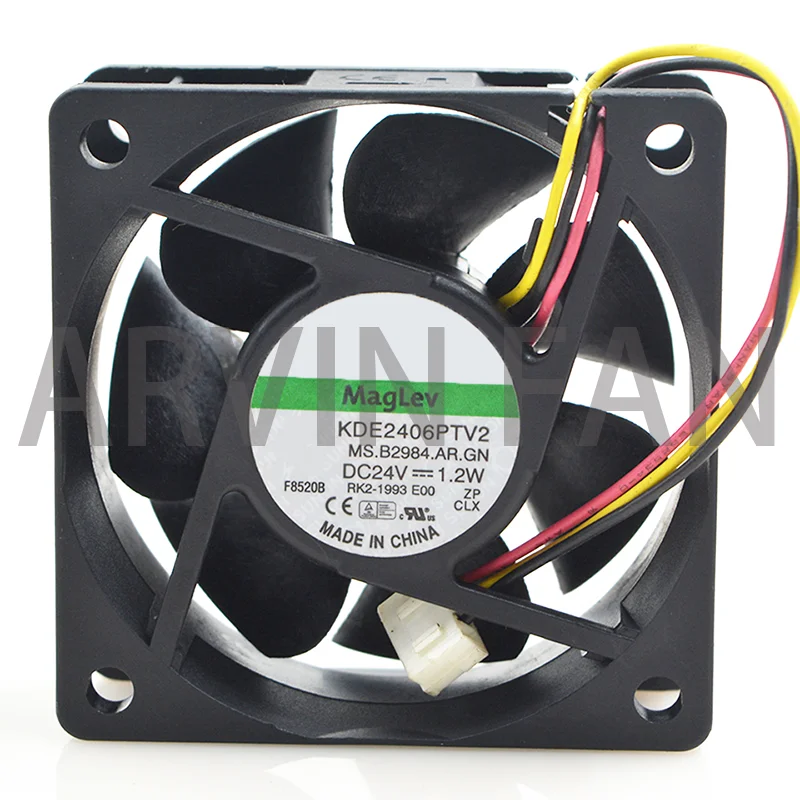 

Original Fan 60*60*25MM Dc 24V 1.2W 6CM KDE2406PTV2 3 Wires Silent Frequency Converter Cooling Fan