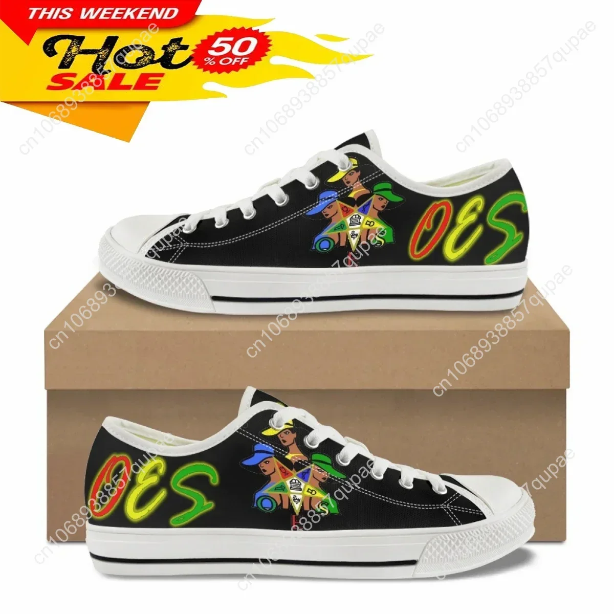 Summer Comfortable Low Top Canvas Shoes For Ladies New Hot Order Of The Eastern Star Print OES Casual Vulcanized Sole Sneakers