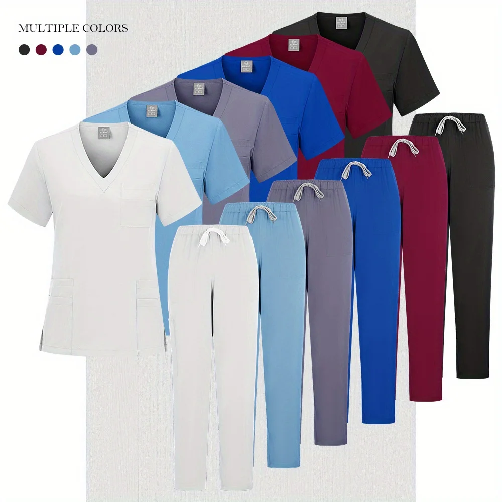 

Fashion-Forward Attire: New Product Doctor and Nurse Working Uniform Hand Washing Straight Pants Solid Color Suit Where