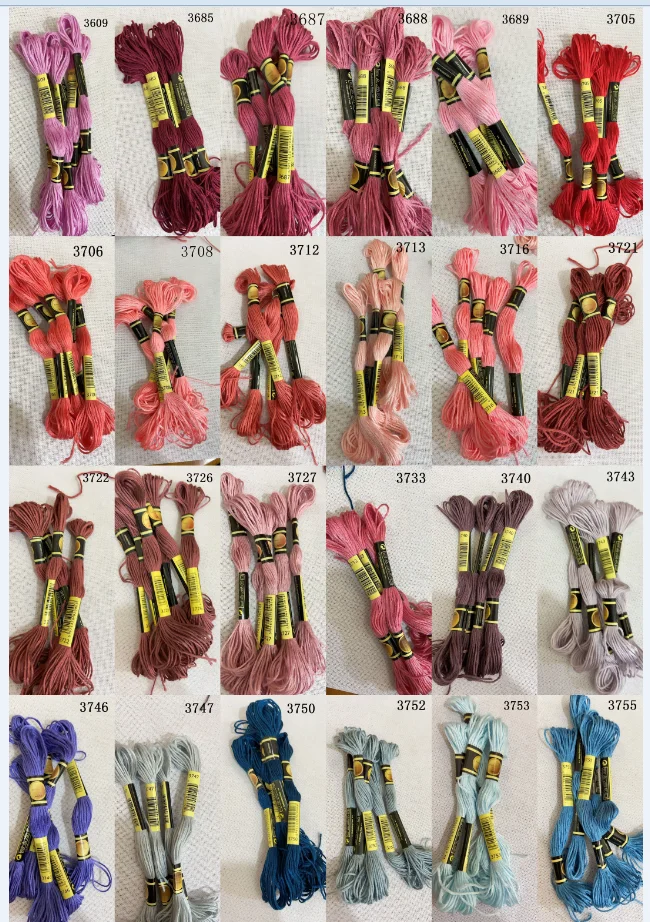 DIY DMC 3607-3755 Embroidery Floss Embroidery Threads 10PCS Cross-stitch kit Cross stitch Floss Kits 11.12